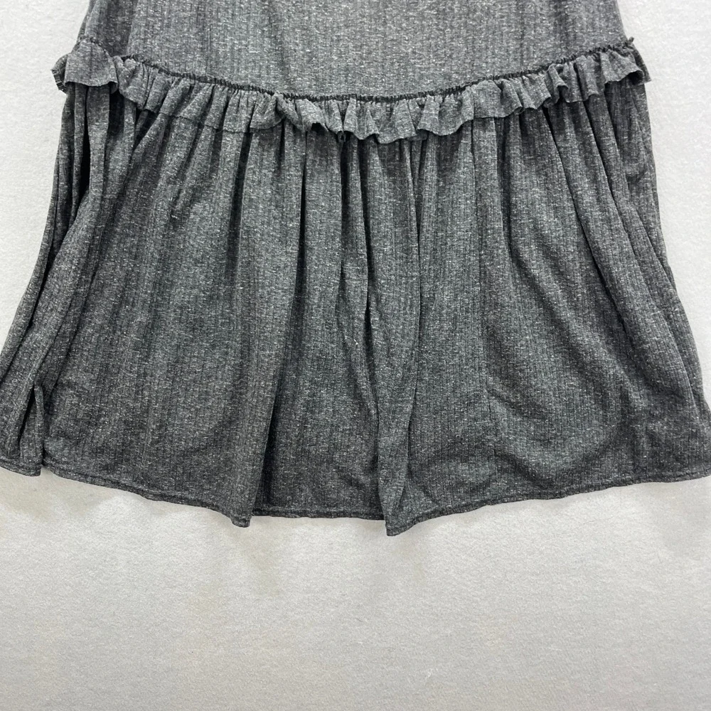 Free People Cami Top Womens Small Charcoal FP Beach Ruffle Tassel Boho Coastal